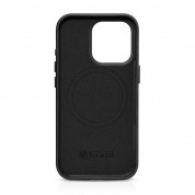 iCarer Leather Oil Wax MagSafe Case - кожен (естествена кожа) кейс с MagSafe за iPhone 15 Pro Max (черен) 2