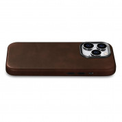 iCarer Leather Oil Wax MagSafe Case - кожен (естествена кожа) кейс с MagSafe за iPhone 15 Pro Max (кафяв) 6
