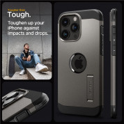 Spigen Tough Armor MagSafe Case - хибриден кейс с най-висока степен на защита с MagSafe за iPhone 15 Pro (тъмносив) 12
