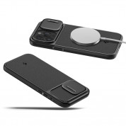 Spigen Optik Armor MagFit MagSafe Case - тънък качествен силиконов (TPU) калъф с капак за камерата с MagSafe за iPhone 15 Pro (черен) 13