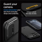 Spigen Optik Armor MagFit MagSafe Case - тънък качествен силиконов (TPU) калъф с капак за камерата с MagSafe за iPhone 15 Pro (черен) 14