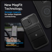 Spigen Optik Armor MagFit MagSafe Case - тънък качествен силиконов (TPU) калъф с капак за камерата с MagSafe за iPhone 15 Pro (черен) 16