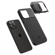 Spigen Optik Armor MagFit MagSafe Case - тънък качествен силиконов (TPU) калъф с капак за камерата с MagSafe за iPhone 15 Pro (черен) 10