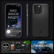 Spigen Mag Armor MagSafe Case - силиконов (TPU) калъф с висока степен на защита с MagSafe за iPhone 15 Pro Max (черен) 12