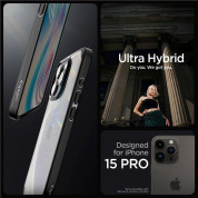 Spigen Ultra Hybrid Case - хибриден кейс с висока степен на защита за iPhone 15 Pro (черен-прозрачен) 9