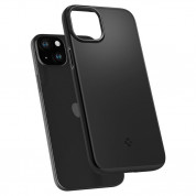 Spigen Thin Fit Case - качествен тънък матиран кейс за iPhone 15 (черен) 8