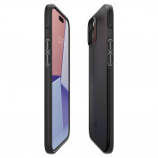 Spigen Thin Fit Case - качествен тънък матиран кейс за iPhone 15 (черен) 7
