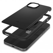 Spigen Thin Fit Case - качествен тънък матиран кейс за iPhone 15 (черен) 9
