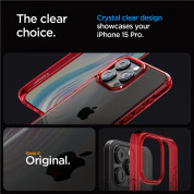 Spigen Ultra Hybrid Case - хибриден кейс с висока степен на защита за iPhone 15 Pro Max (червен-прозрачен) 10