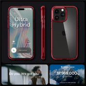 Spigen Ultra Hybrid Case - хибриден кейс с висока степен на защита за iPhone 15 Pro Max (червен-прозрачен) 14