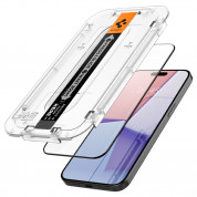 Spigen Glas.tR EZ Fit Tempered Glass 2 Pack - 2 броя стъклени защитни покрития за дисплея на iPhone 15 Pro (черен-прозрачен) 2