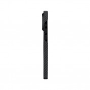 Pitaka MagEZ 4 600D Fusion Weaving Aramid Fiber MagSafe Case - кевларен кейс с MagSafe за iPhone 15 Pro (черен-сив)  3