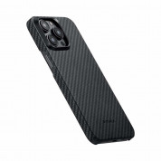 Pitaka MagEZ 4 1500D Aramid Fiber MagSafe Case - кевларен кейс с MagSafe за iPhone 15 Pro Max (черен-сив)  1