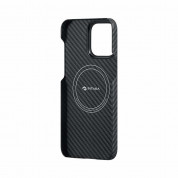 Pitaka MagEZ 4 1500D Aramid Fiber MagSafe Case - кевларен кейс с MagSafe за iPhone 15 Pro Max (черен-сив)  2