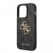 Guess PU 4G Metal Logo Leather Hard Case - дизайнерски кожен кейс за iPhone 15 Pro (сив) 7