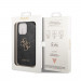 Guess PU 4G Metal Logo Leather Hard Case - дизайнерски кожен кейс за iPhone 15 Pro (сив) 9
