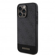 Guess PU 4G Stripe MagSafe Leather Hard Case - дизайнерски кожен кейс с MagSafe за iPhone 15 Pro Max (черен) 3