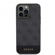 Guess PU 4G Stripe MagSafe Leather Hard Case - дизайнерски кожен кейс с MagSafe за iPhone 15 Pro Max (черен) 2