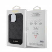 Guess PU 4G Stripe MagSafe Leather Hard Case - дизайнерски кожен кейс с MagSafe за iPhone 15 Pro Max (черен) 6
