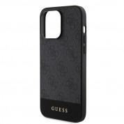 Guess PU 4G Stripe MagSafe Leather Hard Case - дизайнерски кожен кейс с MagSafe за iPhone 15 Pro Max (черен) 5