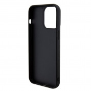 Guess Sequin Script Logo Case - дизайнерски силиконов кейс за iPhone 15 Pro Max (черен) 4