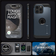 Spigen Tough Armor MagSafe Case - хибриден кейс с най-висока степен на защита с MagSafe за iPhone 15 Pro (тъмносин) 17