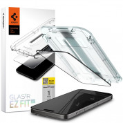 Spigen Glas.tR EZ Fit Full Cover Tempered Glass - стъклено защитно покритие за дисплея на iPhone 15 Pro Max (черен-прозрачен)