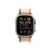 Apple Watch Ultra 2 Cellular, 49mm Titanium Case with Orange/Beige Trail Loop S/M 1