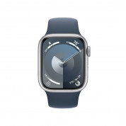 Apple Watch Series 9 GPS, 41mm Silver Aluminium Case with Blue Sport Band S/M - умен часовник от Apple  1