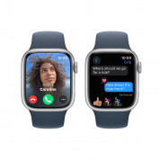 Apple Watch Series 9 GPS, 41mm Silver Aluminium Case with Blue Sport Band S/M - умен часовник от Apple  3
