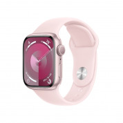 Apple Watch Series 9 GPS, 41mm Pink Aluminium Case with Light Pink Sport Band S/M - умен часовник от Apple 