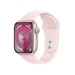 Apple Watch Series 9 GPS, 41mm Pink Aluminium Case with Light Pink Sport Band S/M - умен часовник от Apple  1