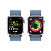 Apple Watch Series 9 GPS, 41mm Silver Aluminium Case with Blue Sport Loop - умен часовник от Apple  2