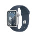 Apple Watch Series 9 Cellular, 41mm Silver Aluminium Case with Blue Sport Band S/M - умен часовник от Apple  1