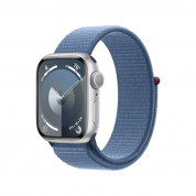 Apple Watch Series 9 Cellular, 41mm Silver Aluminium Case with Blue Sport Loop 