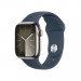 Apple Watch Series 9 Cellular, 41mm Silver Stainless Steel Case with Storm Blue Sport Band S/M - умен часовник от Apple  1