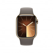Apple Watch Series 9 Cellular, 41mm Gold Stainless Steel Case with Clay Sport Band S/M - умен часовник от Apple  1