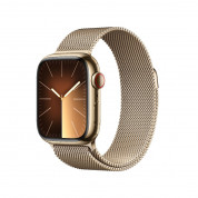 Apple Watch Series 9 Cellular, 41mm Gold Stainless Steel Case with Gold Milanese Loop