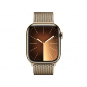 Apple Watch Series 9 Cellular, 41mm Gold Stainless Steel Case with Gold Milanese Loop - умен часовник от Apple  1