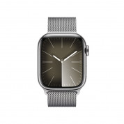 Apple Watch Series 9 Cellular, 41mm Silver Stainless Steel Case with Silver Milanese Loop 1
