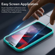 ESR 3D Full Cover Tempered Glass 2 Pack - 2 броя калени стъклени защитни покрития за дисплея на iPhone 15 Pro Max (черен-прозрачен) 9