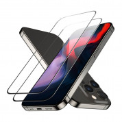 ESR 3D Full Cover Tempered Glass 2 Pack - 2 броя калени стъклени защитни покрития за дисплея на iPhone 15 Pro Max (черен-прозрачен) 2