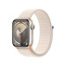 Apple Watch Series 9 GPS, 45mm Starlight Aluminium Case with Starlight Sport Loop - умен часовник от Apple  1