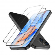 ESR 3D Full Cover Tempered Glass 2 Pack - 2 броя калени стъклени защитни покрития за дисплея на iPhone 15 Plus (черен-прозрачен) 2