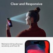 ESR Privacy Full Cover Tempered Glass - калено стъклено защитно покритие с определен ъгъл на виждане за дисплея на iPhone 15 Pro Max (черен-прозрачен) 7