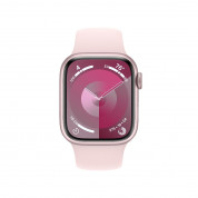 Apple Watch Series 9 Cellular, 45mm Pink Aluminium Case with Light Pink Sport Band S/M - умен часовник от Apple  1