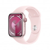Apple Watch Series 9 Cellular, 45mm Pink Aluminium Case with Light Pink Sport Band M/L  - умен часовник от Apple 