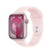 Apple Watch Series 9 Cellular, 45mm Pink Aluminium Case with Light Pink Sport Band M/L  - умен часовник от Apple  1