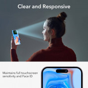 ESR Privacy Full Cover Tempered Glass - калено стъклено защитно покритие с определен ъгъл на виждане за дисплея на iPhone 15 Plus (черен-прозрачен) 7
