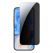 ESR Privacy Full Cover Tempered Glass - калено стъклено защитно покритие с определен ъгъл на виждане за дисплея на iPhone 15 Plus (черен-прозрачен) 3